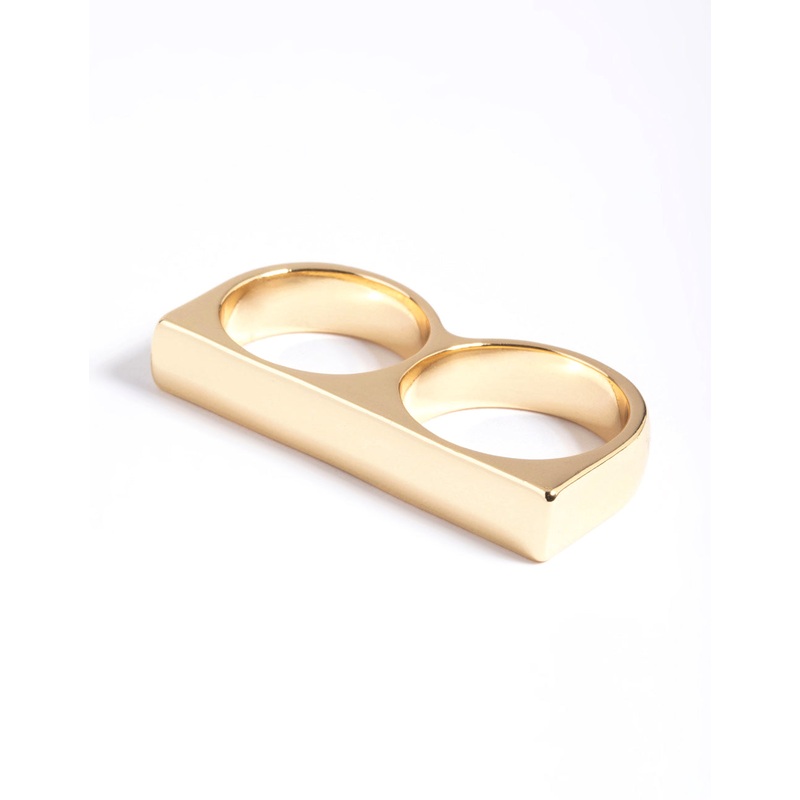 Gold Double Bar Ring|SM|ML