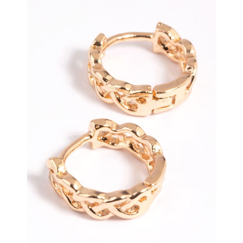 Gold Wave Huggie Hoop Earrings