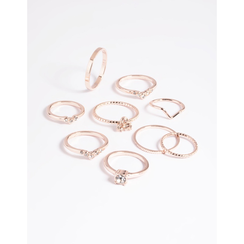 Rose Gold Fine Faux Ring Pack|SM|ML