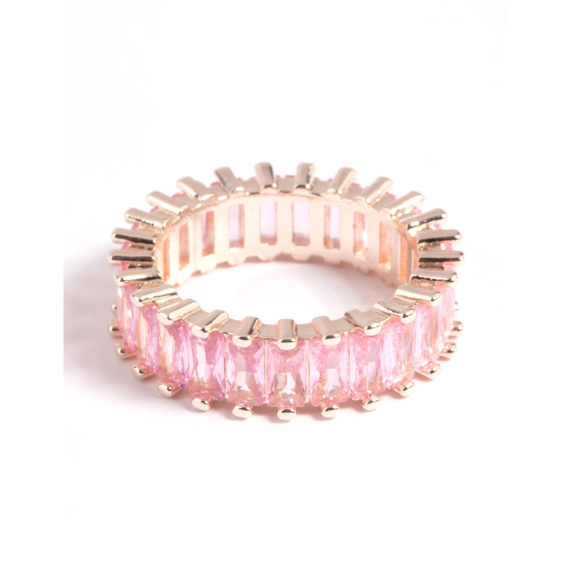 Rose Gold Pink Cubic Zirconia Ring