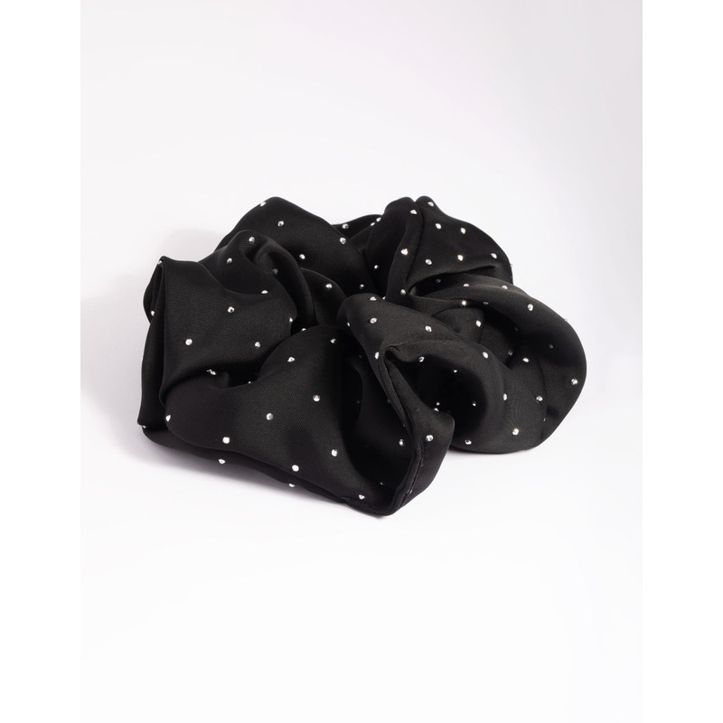Black Diamante Scrunchie