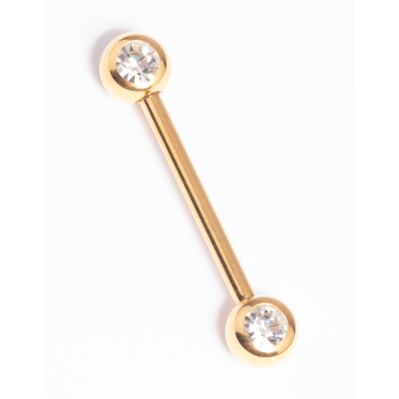 Gold Plated Titanium Nipple Bar