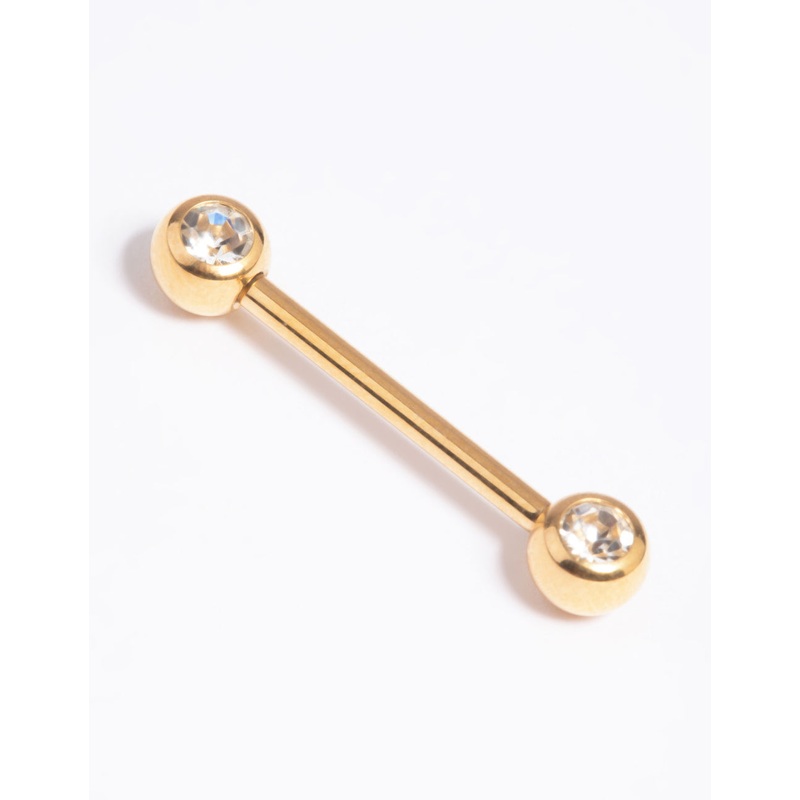 Gold Plated Titanium Nipple Bar