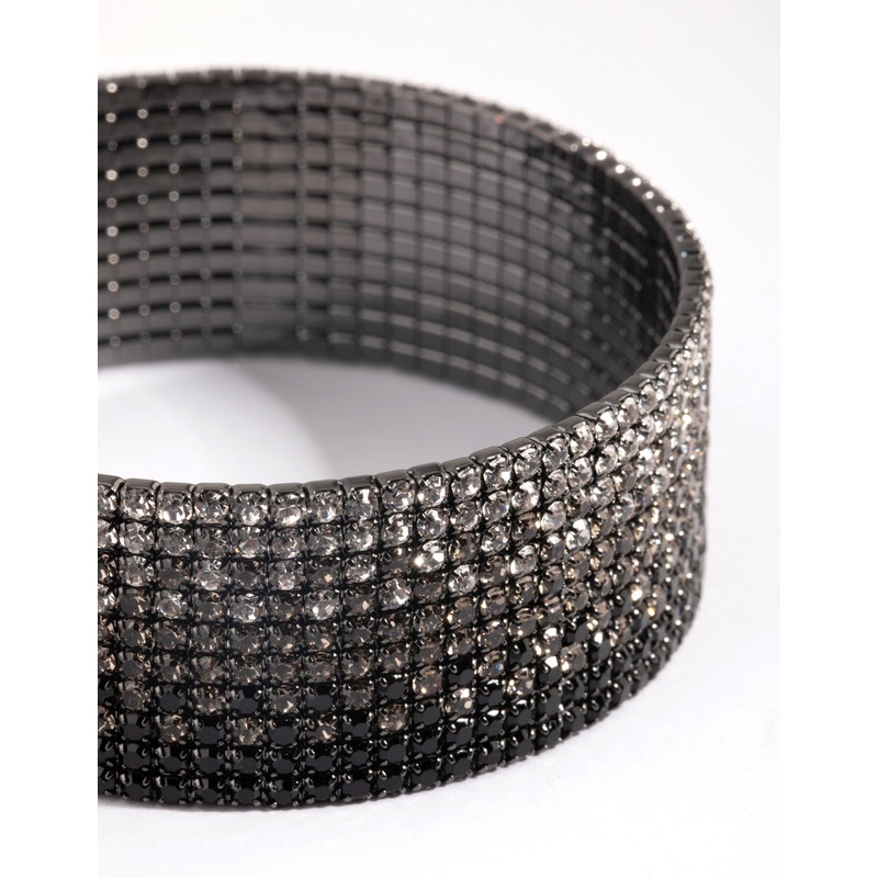 Gunmetal Ombre Diamante Cuff Bracelet