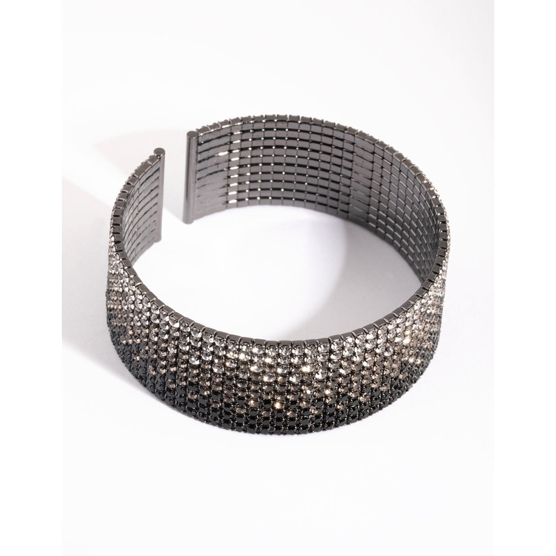Gunmetal Ombre Diamante Cuff Bracelet