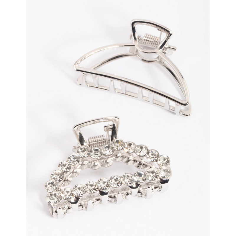 Silver Diamante Claw Set
