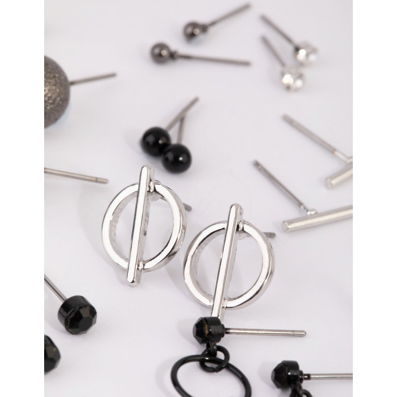 Mixed Metal Edgy Stud Earrings