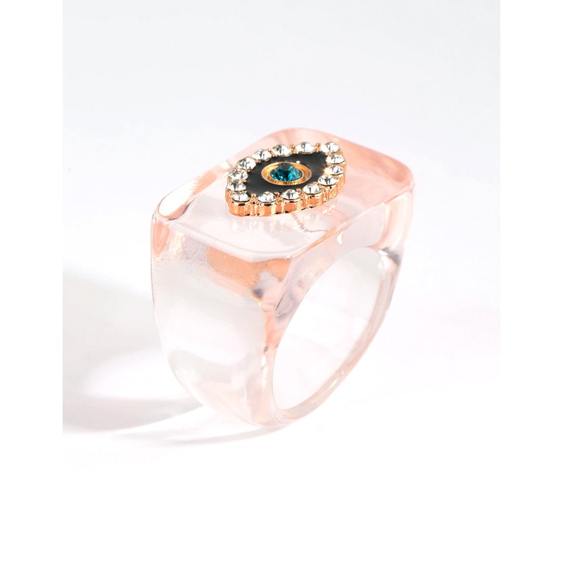 Pink Evil Eye Plastic Ring|SM|ML