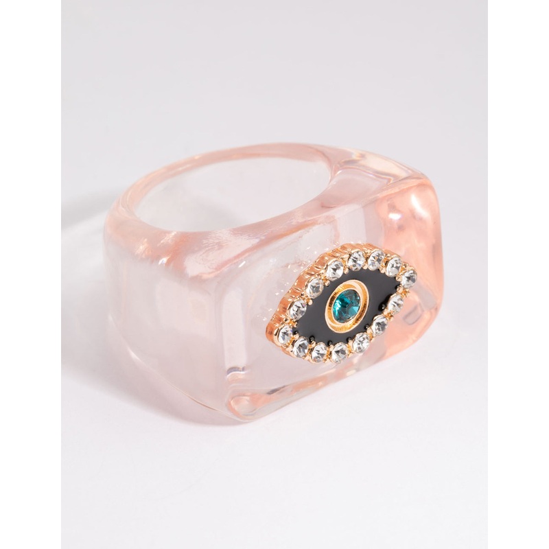 Pink Evil Eye Plastic Ring|SM|ML