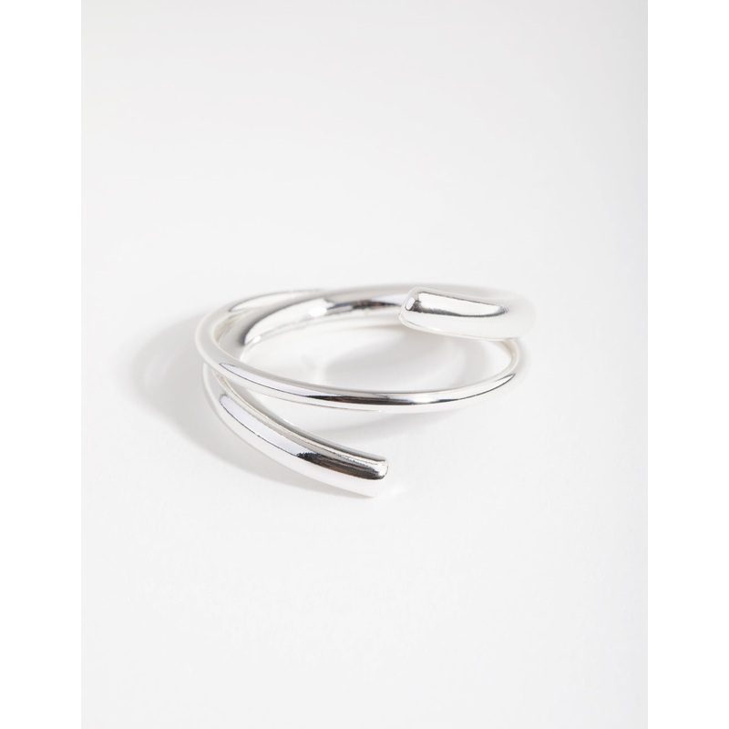 Silver Crossover Band Ring|SM|ML