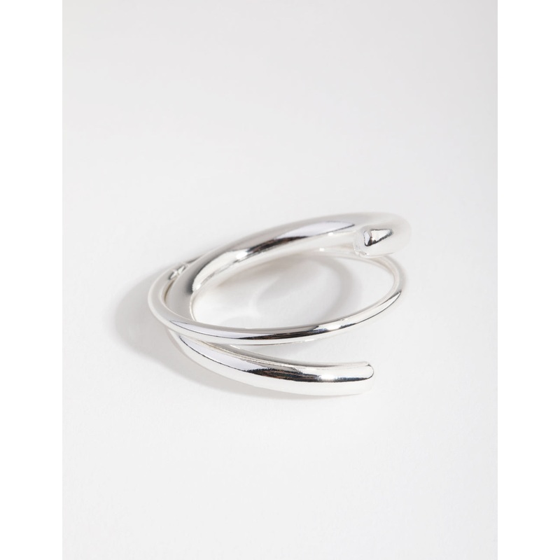 Silver Crossover Band Ring|SM|ML