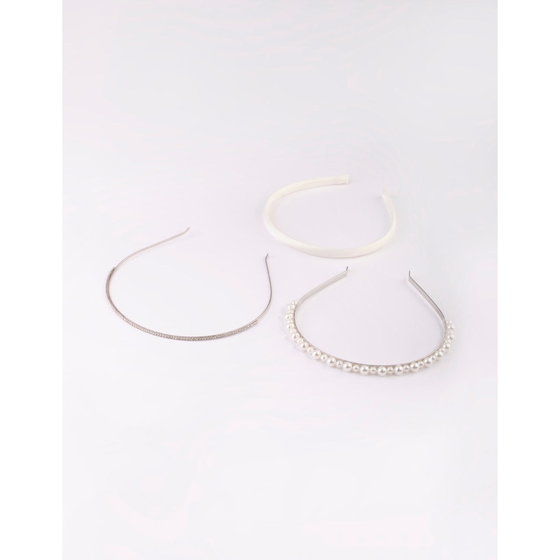 Silver Diamond & Pearl Headband