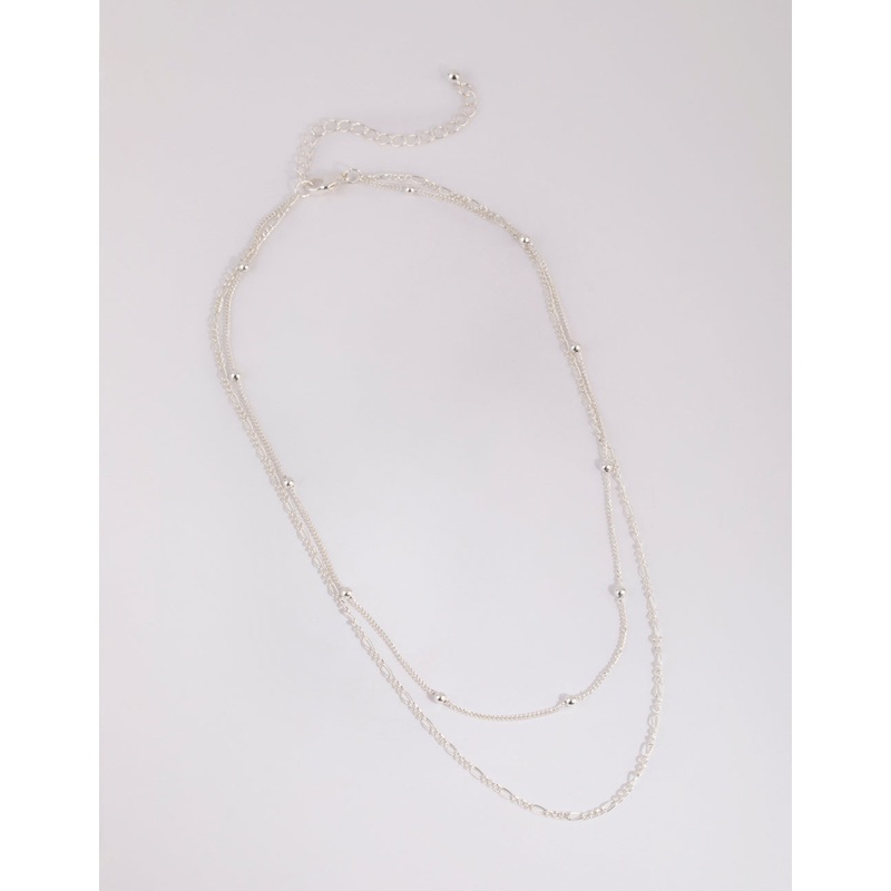 Silver Figaro Layered Necklace