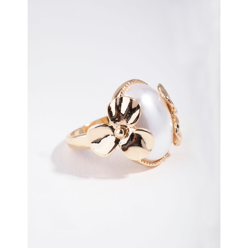 Gold Pearly Flower Ring|SM|ML