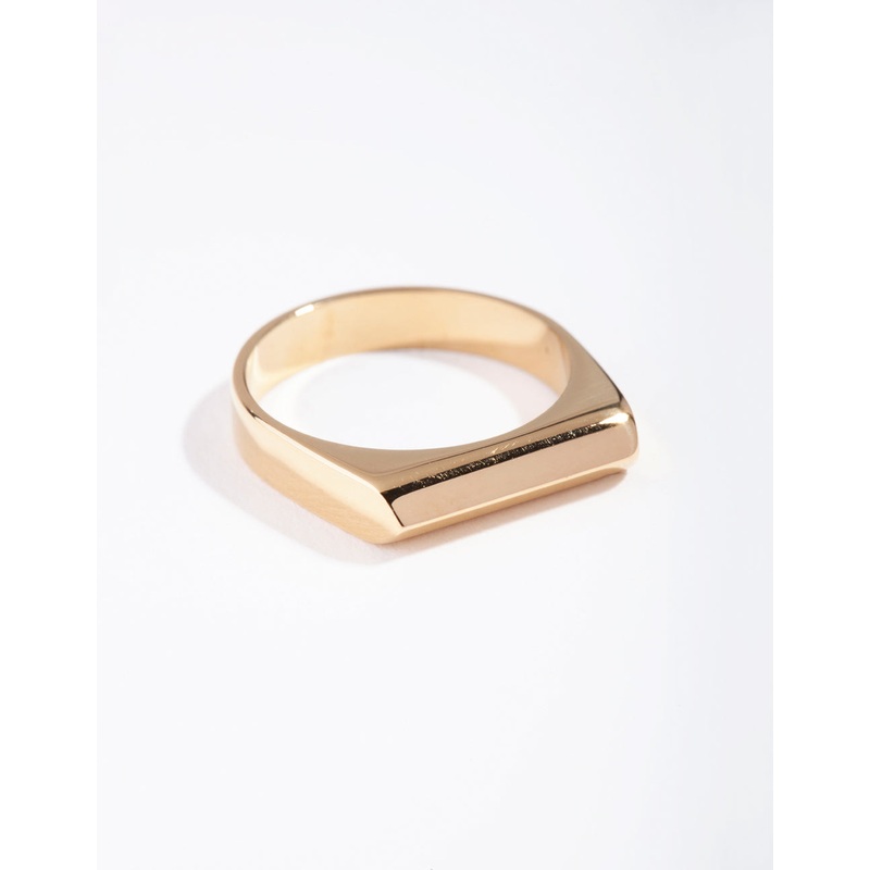 Surgical Steel Rectangle Signet Ring
