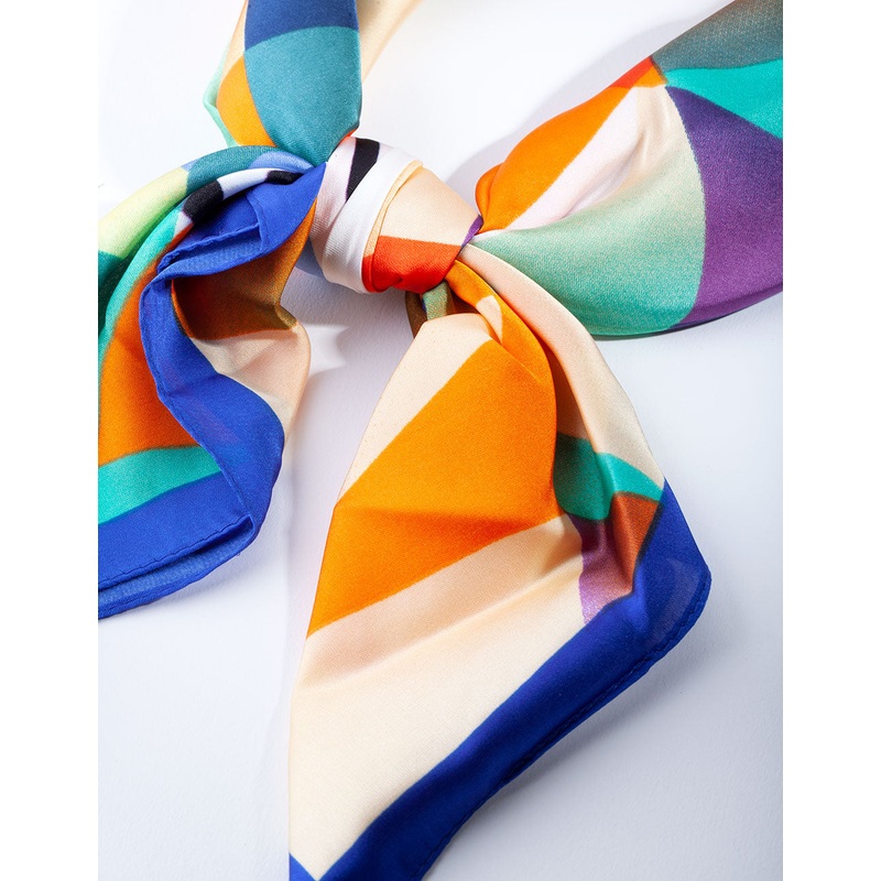 Deep Blue Green Pattern Bandana Hair Scarf