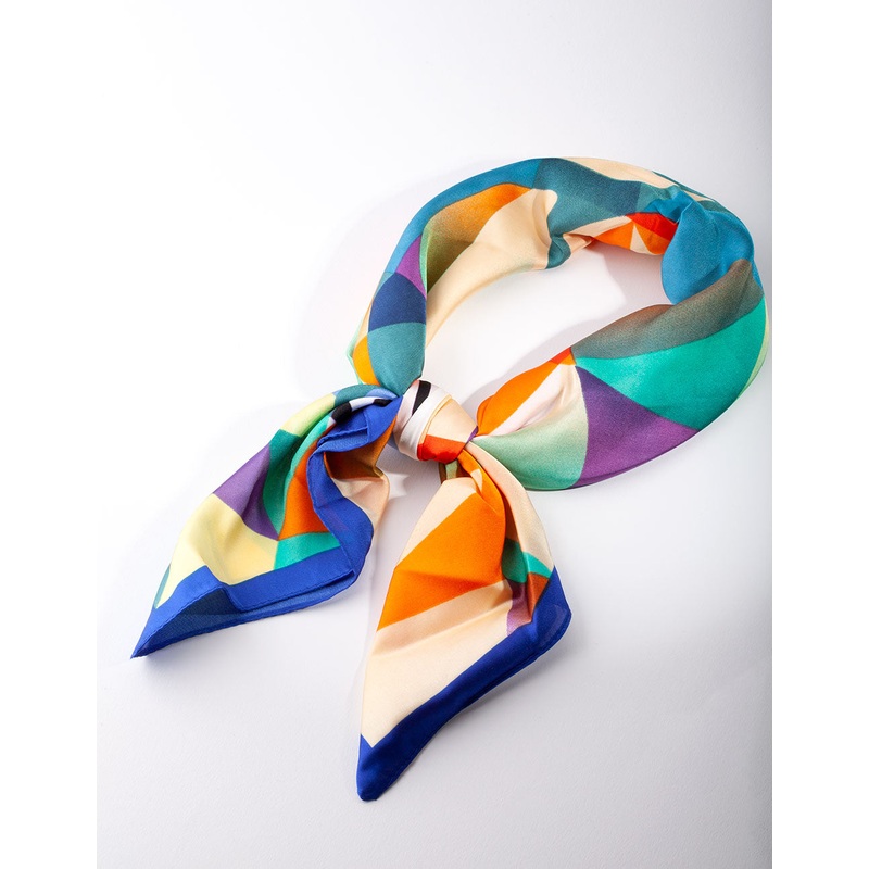 Deep Blue Green Pattern Bandana Hair Scarf