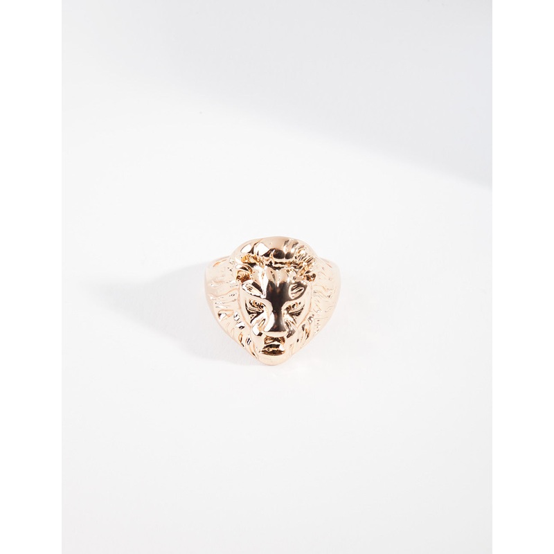 Gold Lion Head Ring|S|SM|ML