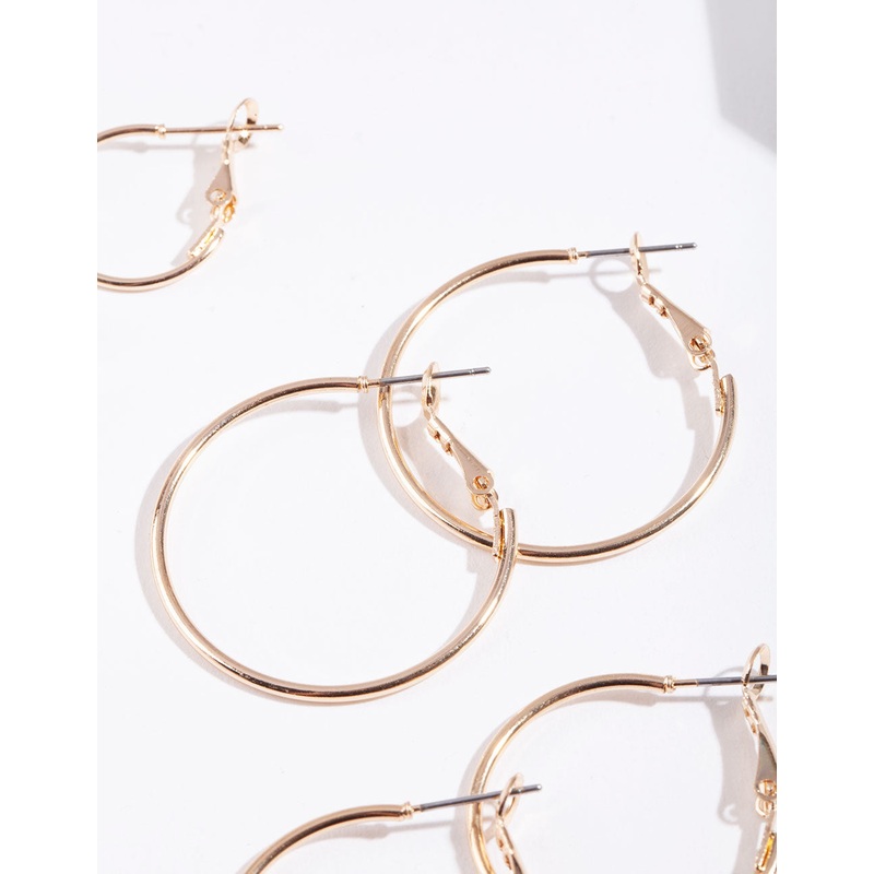 Gold Multi Size Hoop Earring Pack