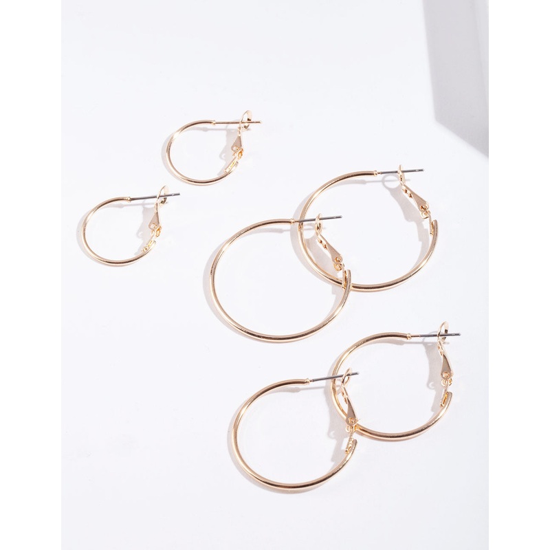 Gold Multi Size Hoop Earring Pack