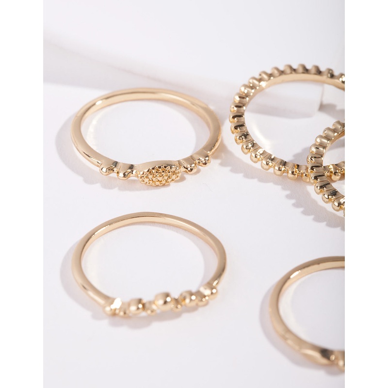 Gold Plated Fine Ring Stack 5-Pack