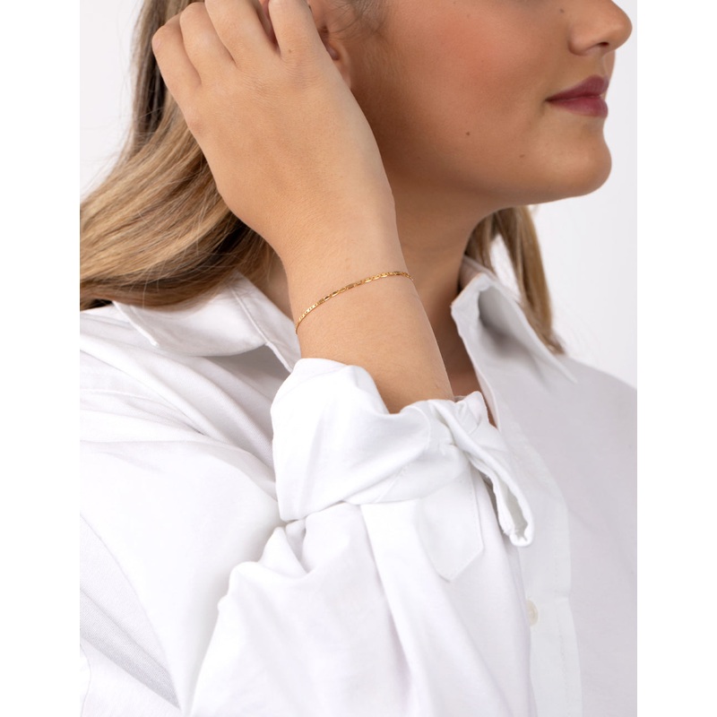 Gold Plated Sterling Silver Figaro Chain Bracelet Anklet