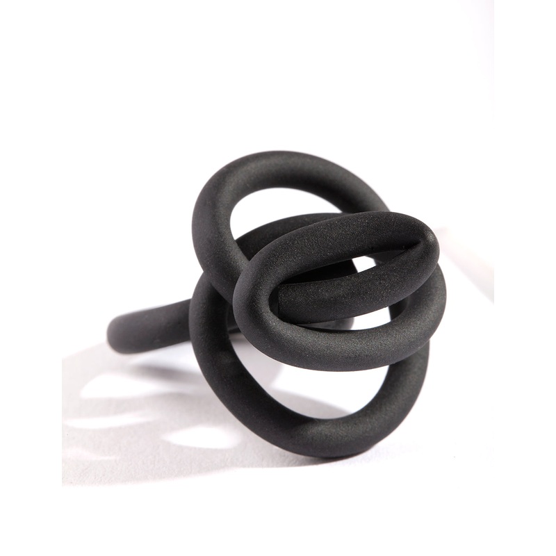 Matte Black Knot Ring|SM|ML