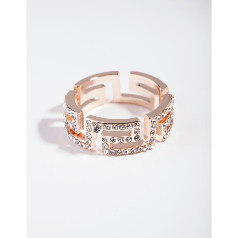 Silver Greek Key Ring|SM|ML