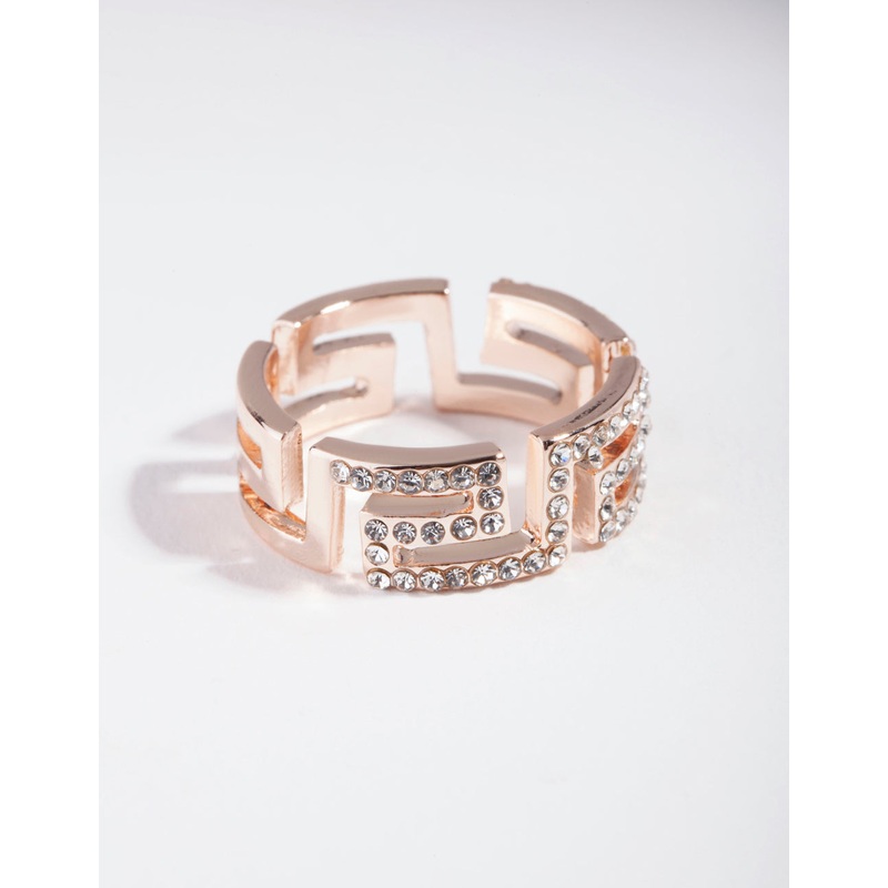 Silver Greek Key Ring|SM|ML