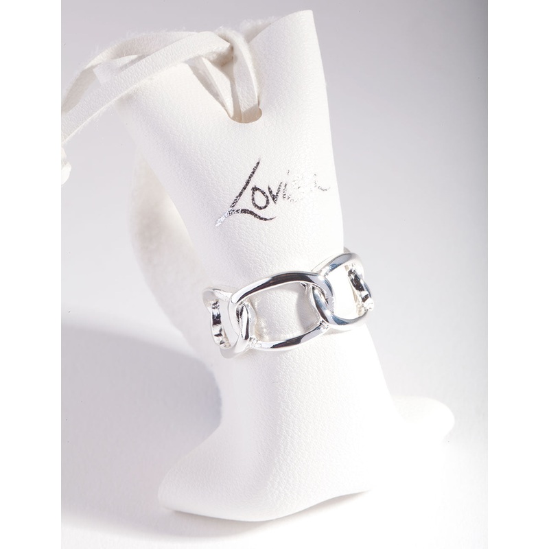 Silver Plated Wide Rectangle Ring