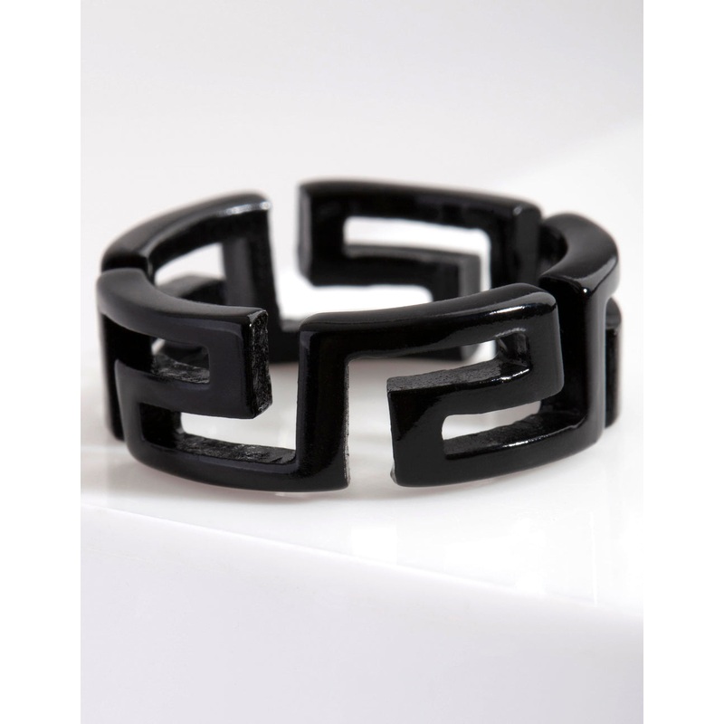 Black Cut-Out Design Ring|SM|ML