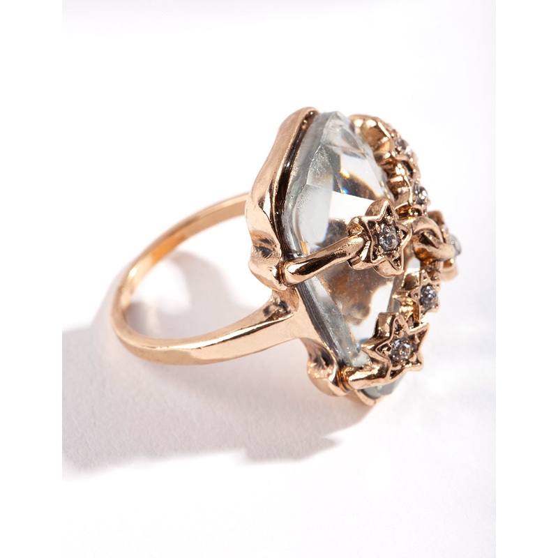 Gold Crystal Star Ring|SM|ML