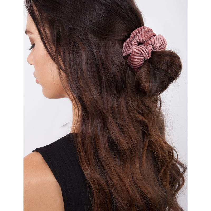 Neutral Velvet Cord Scrunchie Pack