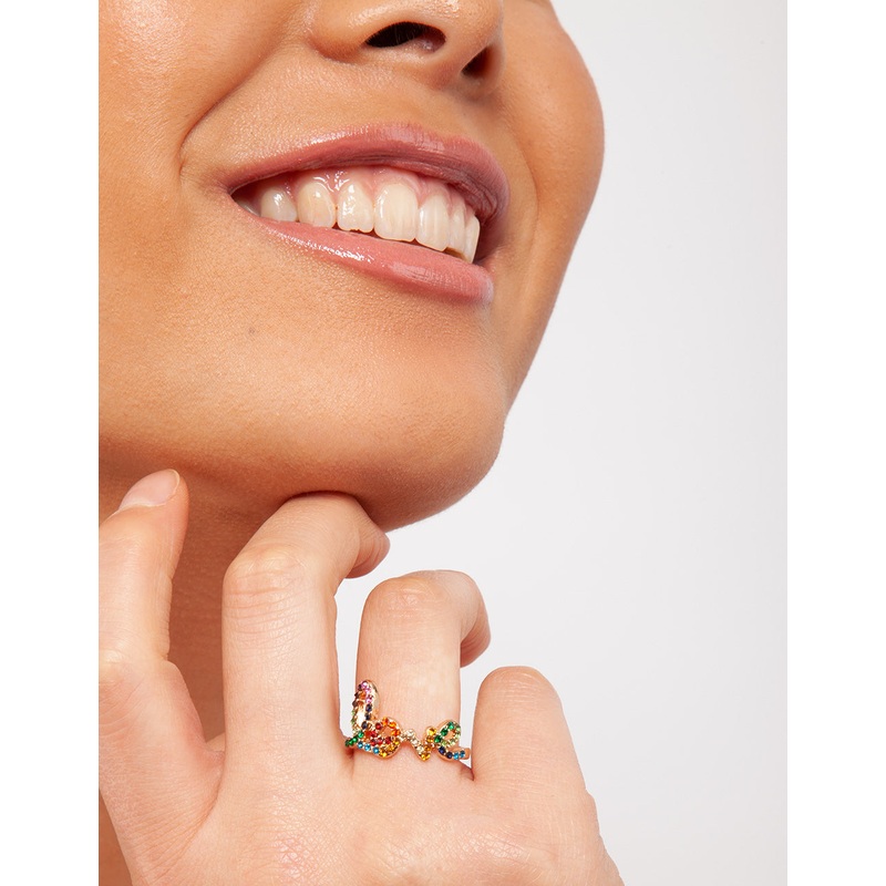 Rainbow Love Diamante Ring|SM|ML
