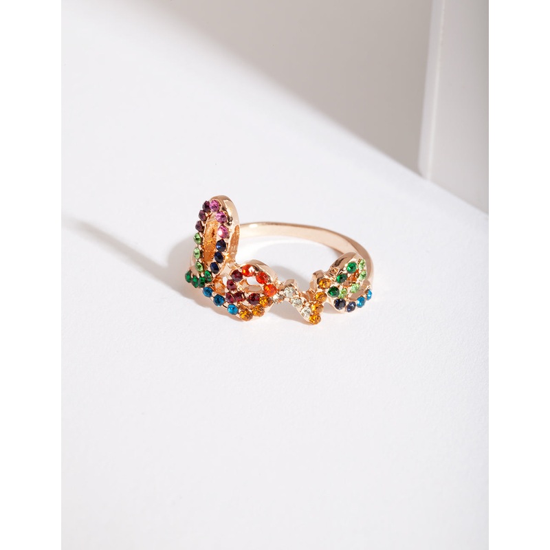 Rainbow Love Diamante Ring|SM|ML