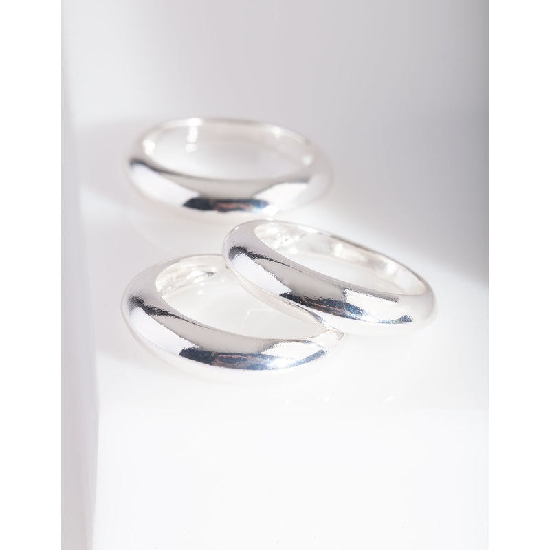 Silver Rounded Ring Stack|SM|ML