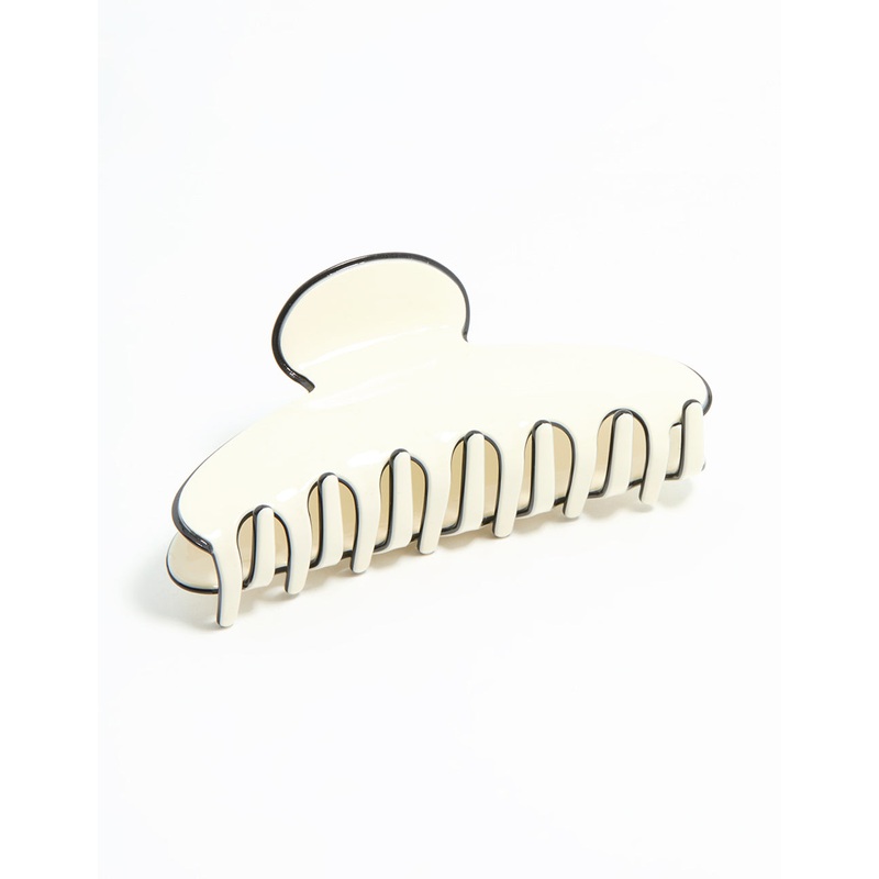 Cream & Black Claw Clip