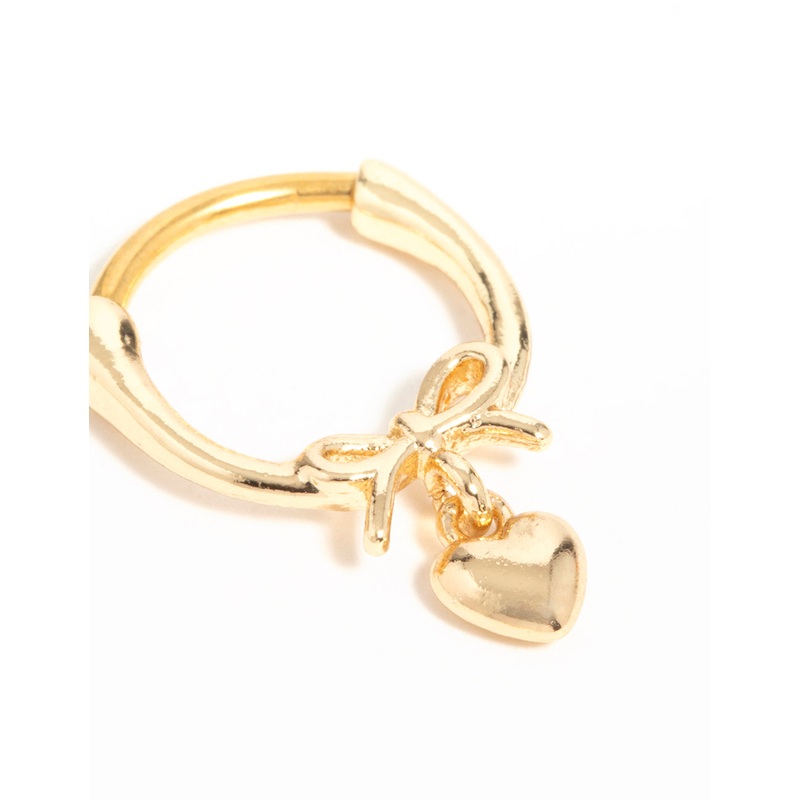 Gold Plated Surgical Steel Heart Ear Clicker