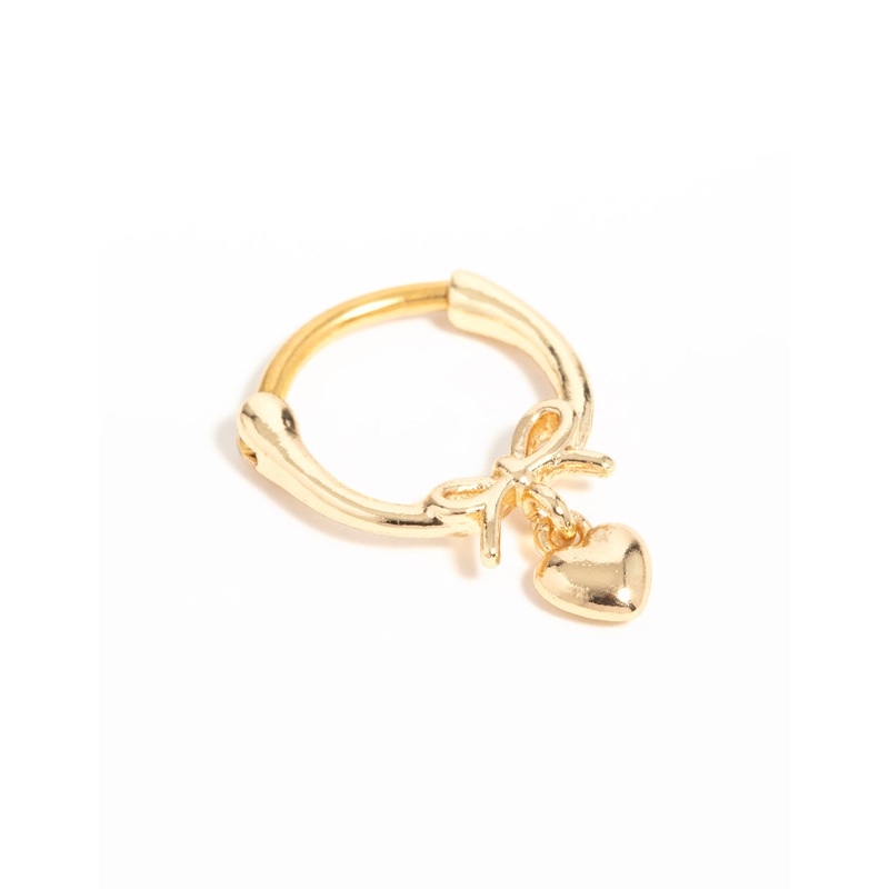 Gold Plated Surgical Steel Heart Ear Clicker