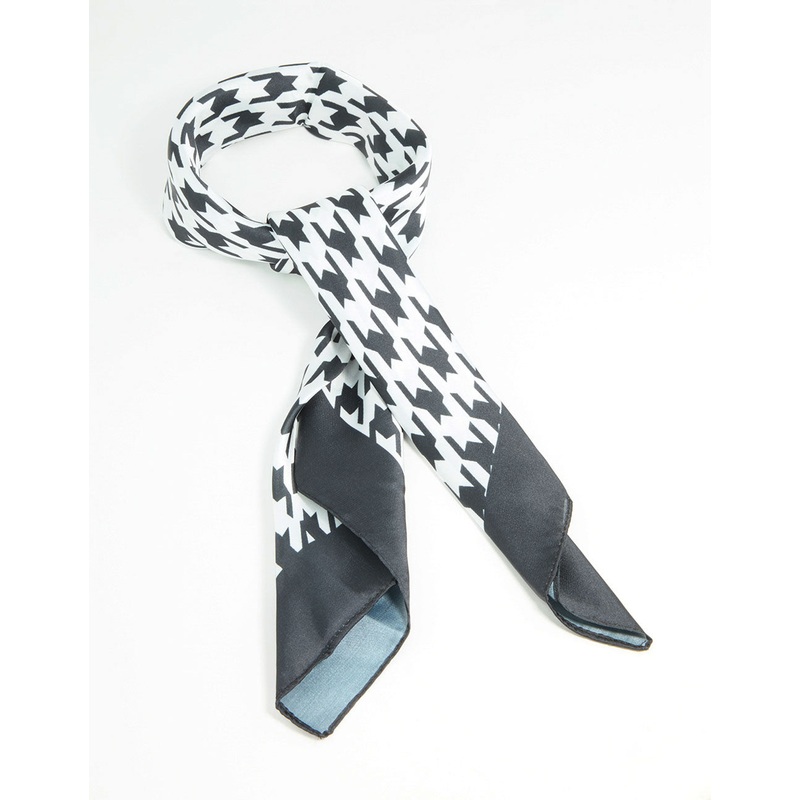 Houndstooth Print Fabric Scarf