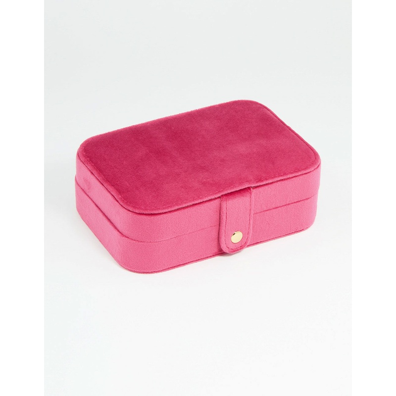 Pink Velvet Fabric Rectangle Jewellery Box