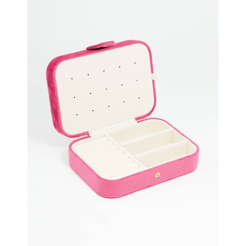 Pink Velvet Fabric Rectangle Jewellery Box