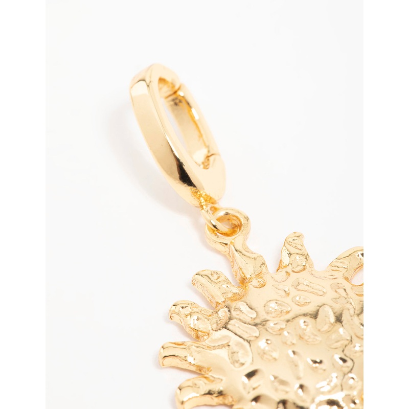 Gold Plated Molten Sun Charm
