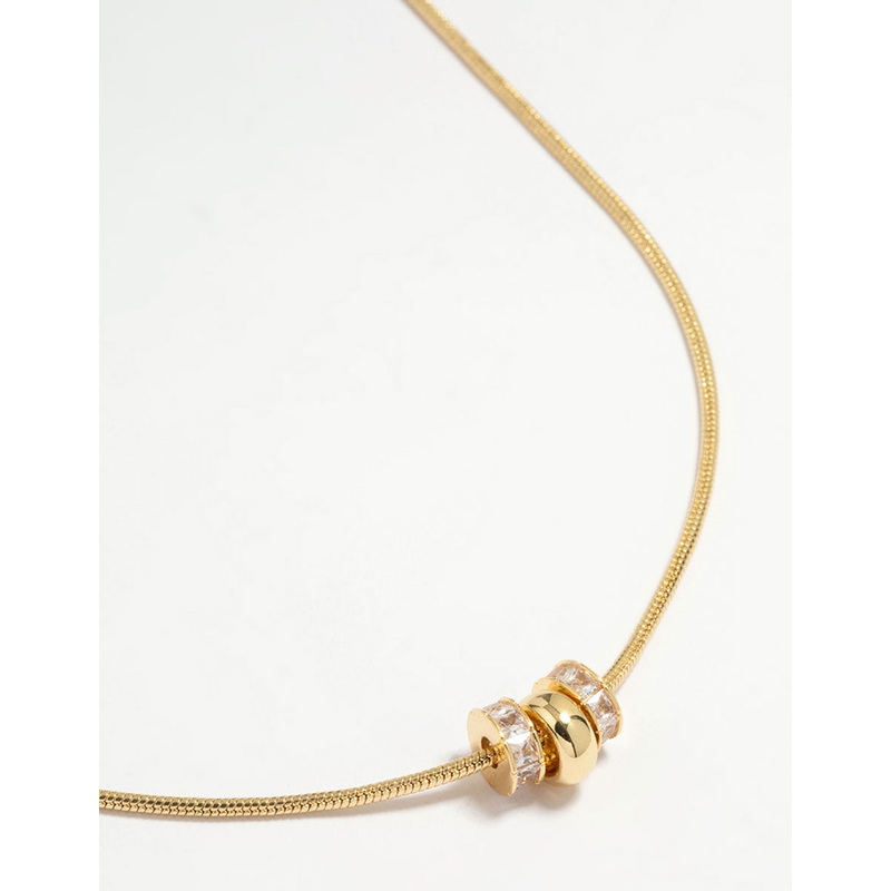 Gold Plated Rondell Pendant Necklace