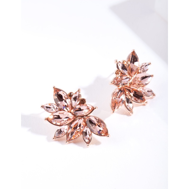 Rose Gold Mini Gem Cluster Earrings