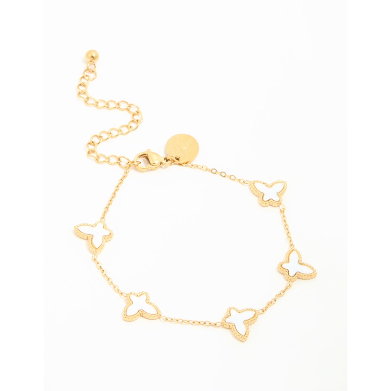 Waterproof Gold Plated Stainless Steel Butterfly Bracelet
