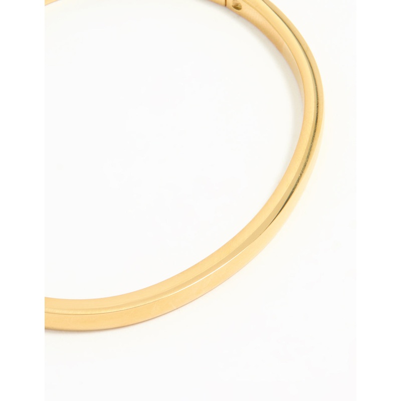 Waterproof Gold Plated Stainless Steel Solid Hinge Bangle