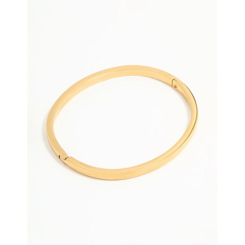 Waterproof Gold Plated Stainless Steel Solid Hinge Bangle