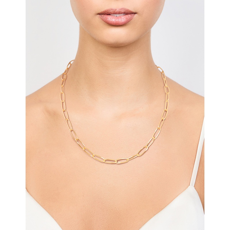 Gold Plated Fine Oval Link Necklace