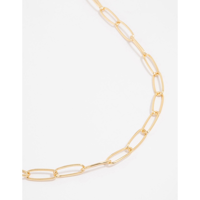 Gold Plated Fine Oval Link Necklace